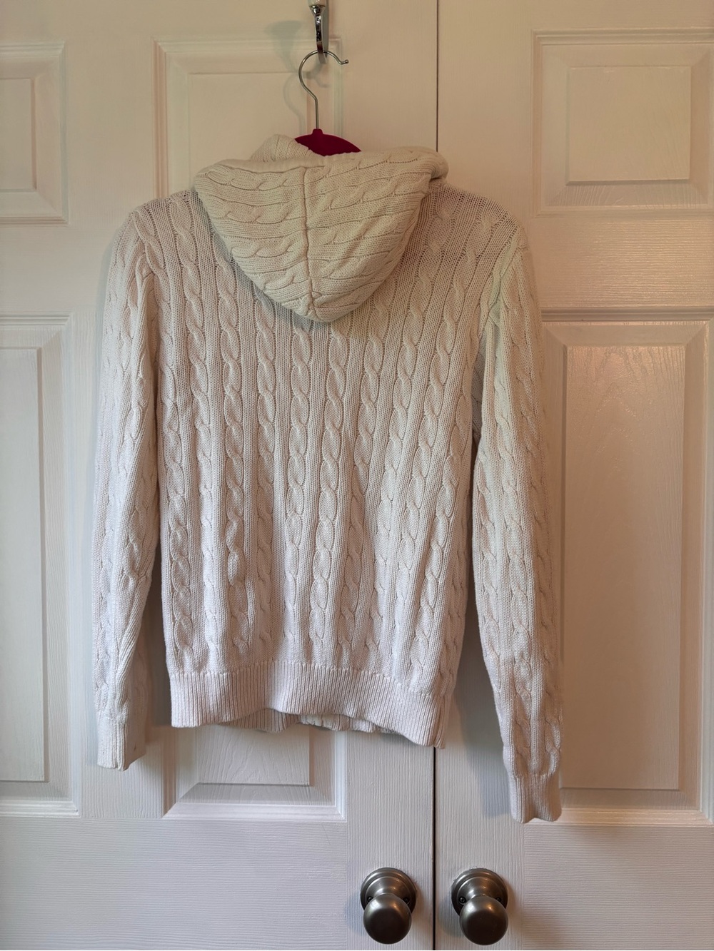 Brandy Melville Cream Cable Knit Zip Hoodie - Picture 7 of 7